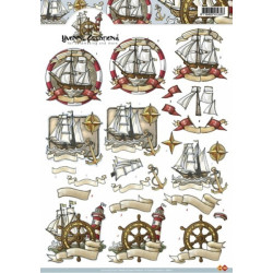 Papír 3D A4 - Námořní, plachetnice (FI)