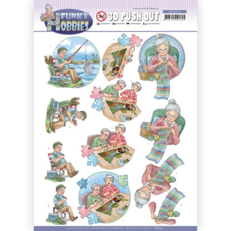 Papírové výřezy A4 - Zábavné koníčky, pletení (FI)