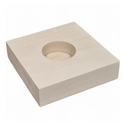 Dřevěný svícen na čajovou svíčku - nízký čtverec