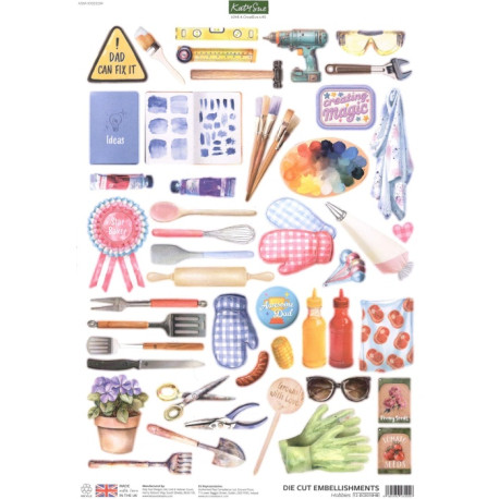 Papírové výřezy A4 - Hobby doplňky (Katy Sue)