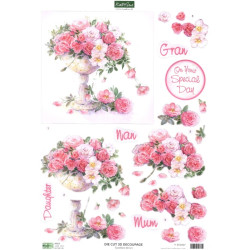 Papírové výřezy 3D - Padající růže (Katy Sue)