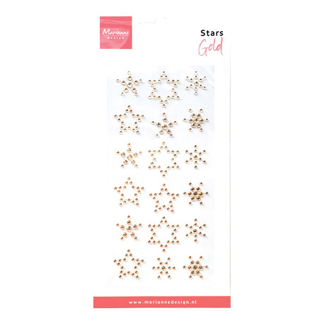 Sada hvězd z kamínků 18ks, zlatá (MD)