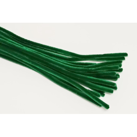 Chlupaté drátky 6mm, 30cm, 20ks vánoční zelená