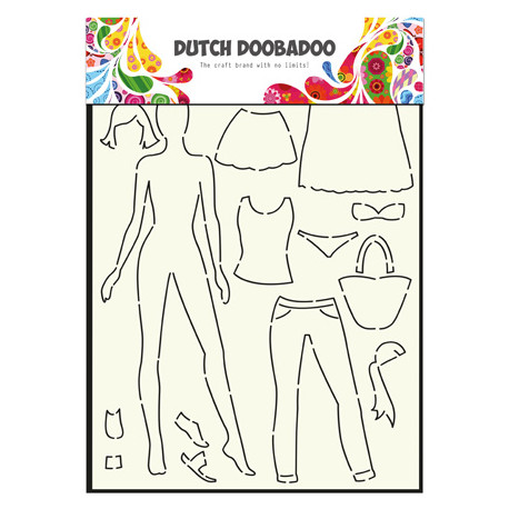 Šablona A4 - oblékněte panenku (DDBD)