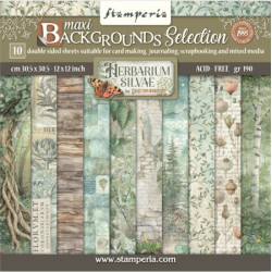Sada papírů 30,5x30,5 190g Herbarium Silvae, na pozadí (SBBL180)