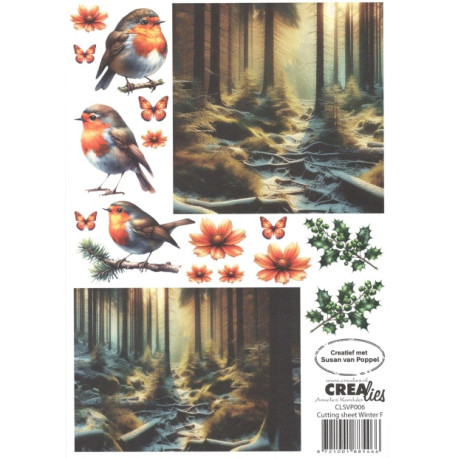Papír k vystřihování A4 - Winter F (Crealies)