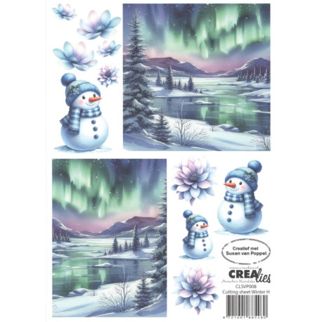 Papír k vystřihování A4 - Winter H (Crealies)