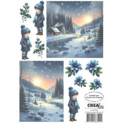 Papír k vystřihování A4 - Winter D (Crealies)