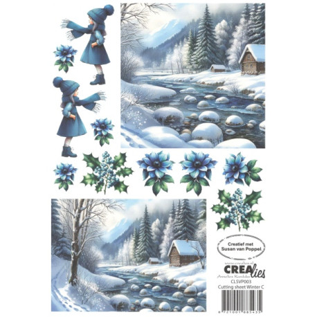 Papír k vystřihování A4 - Winter C (Crealies)