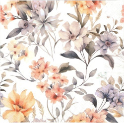 Květy šedooranžové 33x33