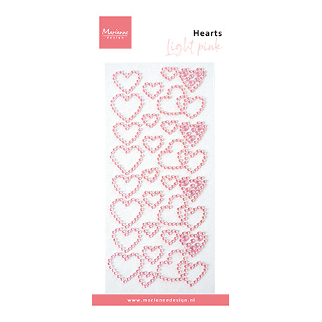 Sada srdcí z kamínků 28ks, světlá růžová (MD)