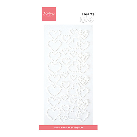 Sada srdcí z perliček 28ks, bílá (MD)