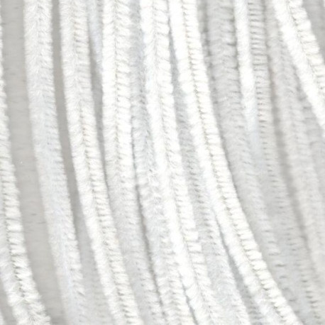 Sada chlupatých drátků 6mm, 30cm, 20ks bílé