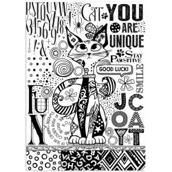 Papír rýžový A4 Furry Friends, černobílá kočka