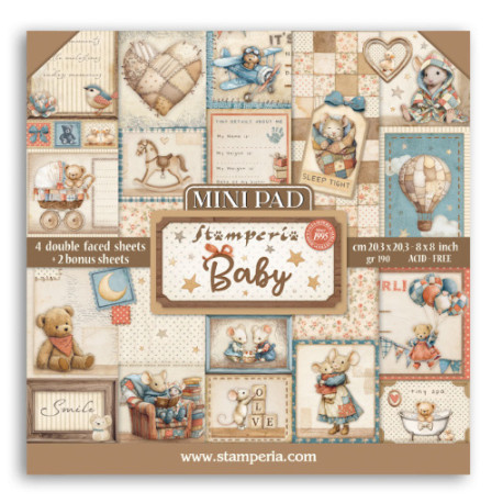 Sada papírů Mini 20,3x20,3 190g Baby (SBBMS001)