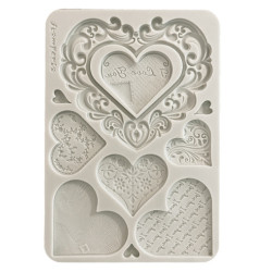 Forma silikonová A5 Family, srdce (Stamperia)