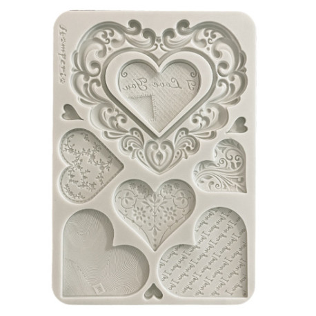 Forma silikonová A5 Family, srdce (Stamperia)