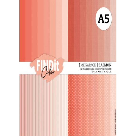 Sada papírů A5 - Megapack, lososové odstíny (FI)