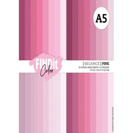 Sada papírů A5 - Megapack, růžové odstíny (FI)