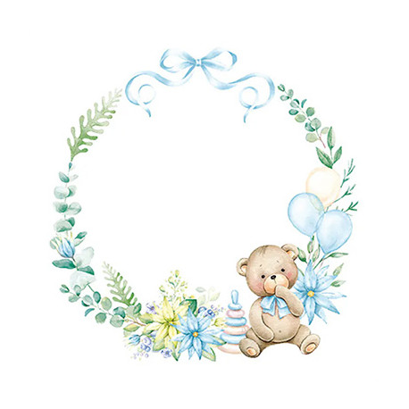 Plyšový medvídek v modré 33x33