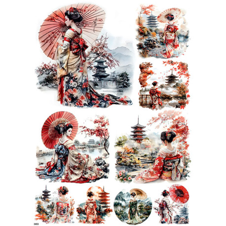 Papír rýžový A4 Japonsko, Gejša