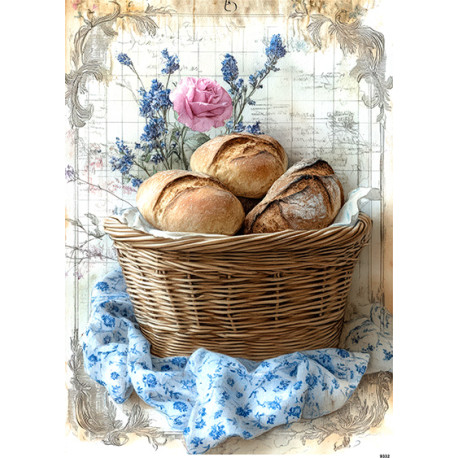 Papír rýžový A4 Domácí chléb v proutěném koši