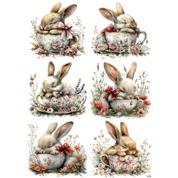 Papír rýžový A4 Spící králíčci