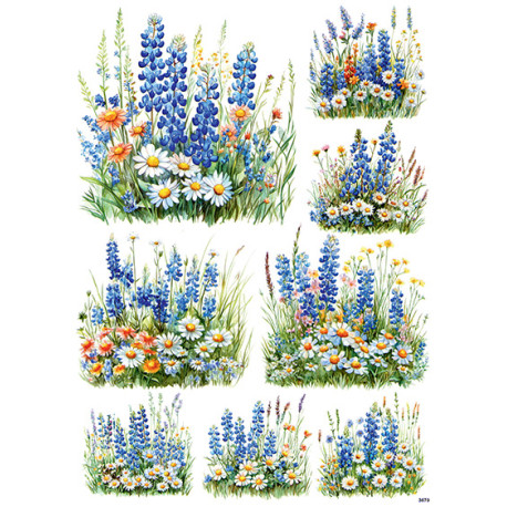 Papír rýžový A4 Luční květy