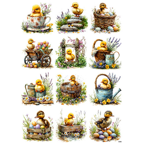 Papír rýžový A4 Velikonoční s kačenkami, menší