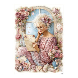 Papír rýžový A5 Romantický styl, starší žena