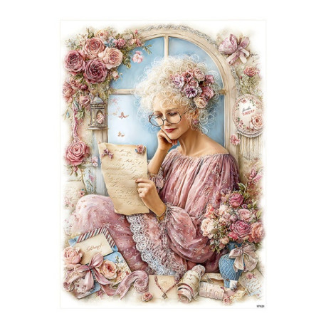 Papír rýžový A5 Romantický styl, starší žena