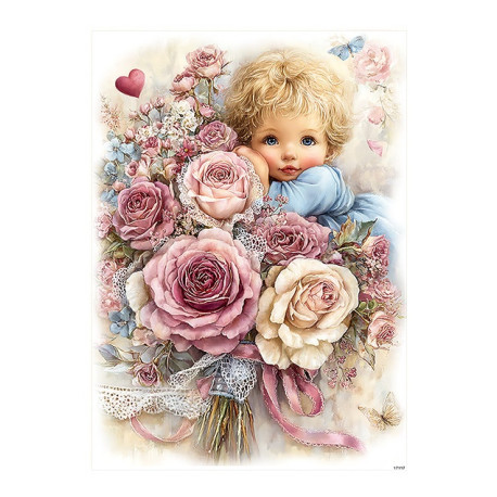 Papír rýžový A5 Romantický styl, roztomilé dítě