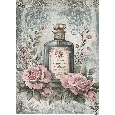 Papír rýžový A4 Patinovaný vintage styl, parfém