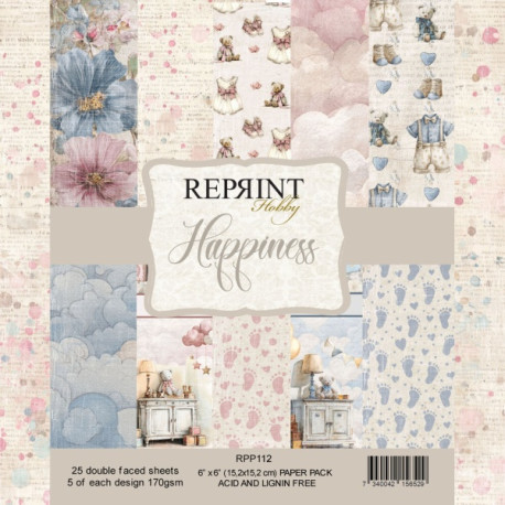 Sada papírů 15x15 170g Happiness (REPRINT)