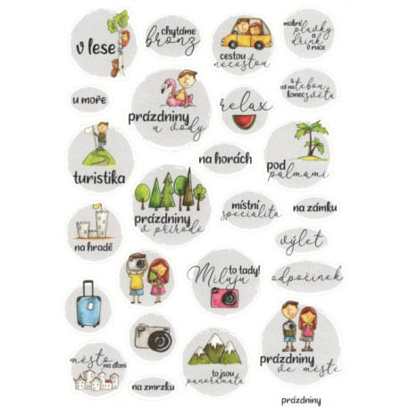 Samolepky Barevné, Prázdniny A5