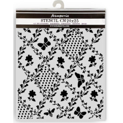 Šablona 3D 20x25 - Daisy Art, textura s motýlky a květinami (KSTD198)