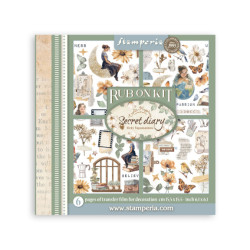 Transfer Stamperia 15,5x15,5cm - Secret Diary (DFLRBX09)