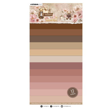 Sada papírů 15x30cm 12 colors Teddy's Tea Time nr. 423 (SL)