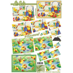 Papír 3D A4 - Pyramidový obrázek s kačenkami (Le Suh)