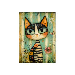 Papír rýžový A6 Rozmarná kočička