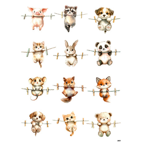 Papír rýžový A4 Zvířátka na šňůře