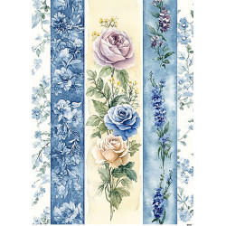 Papír rýžový A4 V modrém, tapetový vzor