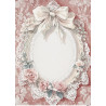 Papír rýžový A4 Stará krajka, ovál se třemi růžemi