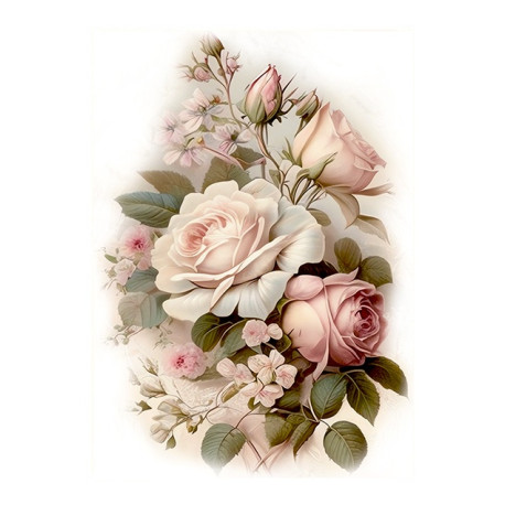 Papír rýžový A5 Viktoriánské růže II