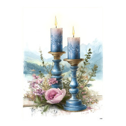 Papír rýžový A5 Provensálský styl, svíce