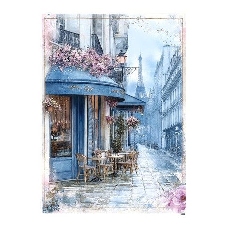 Papír rýžový A5 Provensálský styl, ulička v Paříži