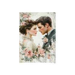 Papír rýžový A6 Vintage styl, mladý pár