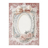 Papír rýžový A5 Stará krajka, ovál se dvěma růžemi