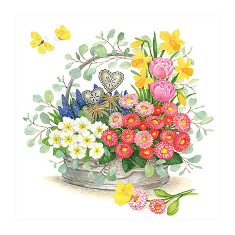 Košík s jarními květy 33x33