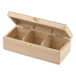 Krabička na čaj - 3 komory, se zámečkem (K)